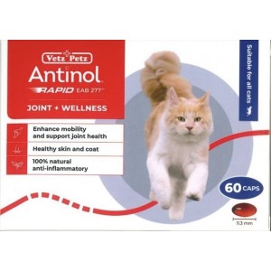 Vetz Petz Antinol Rapid Joint Supplement for Cats 60 Soft Gel Capsules
