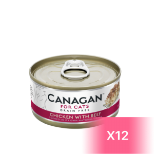 Canagan Canned Cat Food - Chicken with Beef 75g (12 Cans)