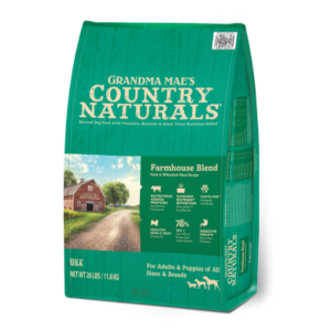 Grandma Mae's Country Naturals All Life Stages Dog Dry Food - Farmhouse Blend Pork & Fish Recipe 26lbs