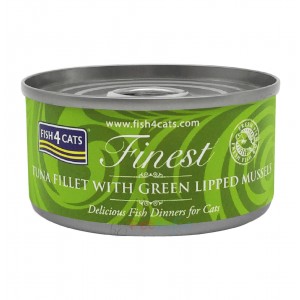 Fish4Cats Canned Cat Food - Tuna Fillet with Green Lipped Mussel 70g