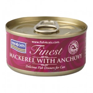 Fish4Cats Canned Cat Food - Mackerel with Anchovy 70g