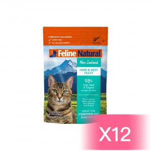 Feline Natural Wet Cat Food - Beef and Hoki Feast (Pouch) 85g (12 Pouches)