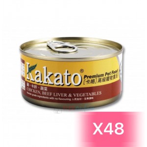 Kakato Cat and Dog Canned Food - Chicken, Beef Liver & Vegetables 170g (48 Cans)