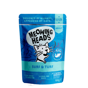 Meowing Heads Adult Cat Wet Food - Fish, Chicken & Beef 100g
