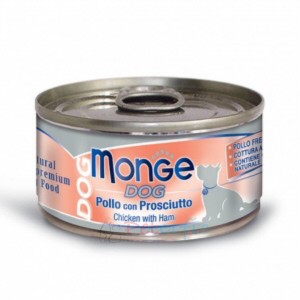 Monge Canned Dog Food - Chicken with Ham 95g