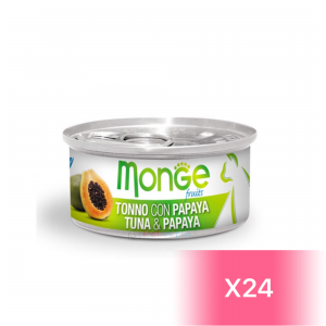 Monge Canned Cat Food - Tuna & Papaya 80g (24 Cans)