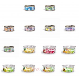 Monge Canned Cat Food 80g 14 Flavours x 1 Can (14 Cans Set)