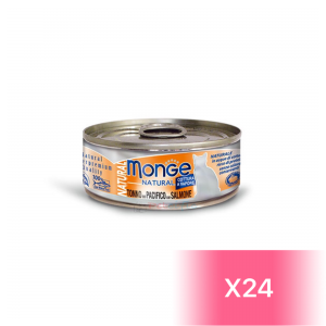 Monge Canned Cat Food - Yellowfin Tuna with Salmon 80g (24 Cans)