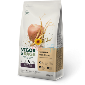 Vigor & Sage Grain Free Adult Cat Food - Ginseng Well-Being 10kg