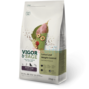 Vigor & Sage Grain Free Adult Cat Food - Lotus Leaf Weight Control 2kg