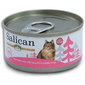 Salican Canned Cat Food - Tuna White Meat with Mussel in Pumpkin Soup 85g