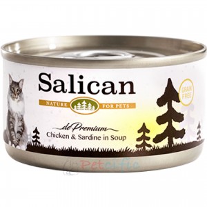 Salican Canned Cat Food - Chicken & Sardine in Soup 85g