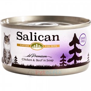Salican Canned Cat Food - Chicken & Beef in Soup 85g