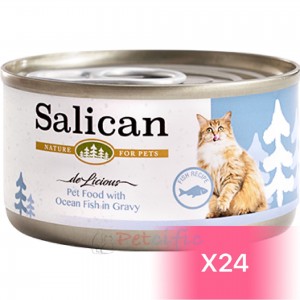 Salican Canned Cat Food - Ocean Fish in Gravy 85g (24 Cans)