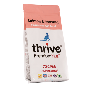 Thrive Grain Free All Life Stages Cat Dry Food - Salmon & Herring 3kg (2 Bags x 1.5kg) 【Free Gift:Thrive Cat Canned Food x4(Random Flavour)】