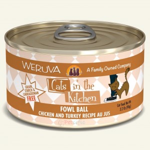 WeRuVa Cats In The Kitchen Canned Cat Food - Chicken and Turkey Recipe(Fowl Ball) 90g