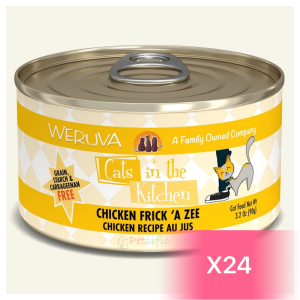 WeRuVa Cats In The Kitchen Canned Cat Food - Chicken Recipe(Chicken Frick 'A Zee) 90g (24 Cans)