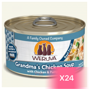 WeRuVa Canned Cat Food - Chicken & Pumpkin(Grandma’s Chicken Soup) 85g (24 Cans)
