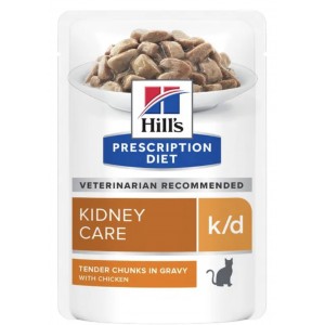 Hill's Prescription Diet Feline Pouch - k/d with Chicken 85g (12 Pouches) 