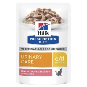 Hill's Prescription Diet Feline Pouch  - c/d Multicare with Salmon 85g (12 Pouches)