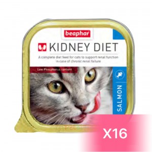 Beaphar Kidney Diet Adult Cat Canned Food - Salmon 100g (16 Cans)