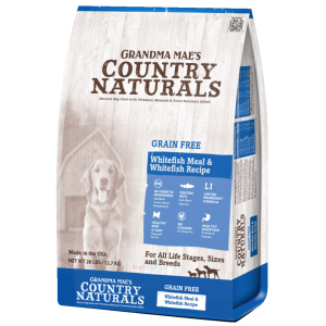Grandma Mae's Country Naturals Grain Free All Life Stages Dog Dry Food - Whitefish Recipe 12lbs