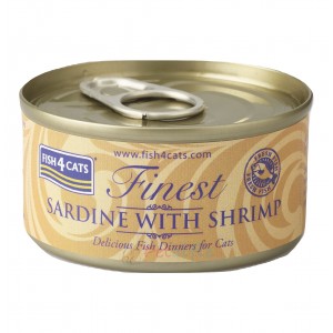 Fish4Cats Canned Cat Food - Sardine with Shrimp 70g