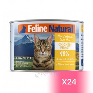 Feline Natural Canned Cat Food - Chicken Feast 170g (24 Cans)