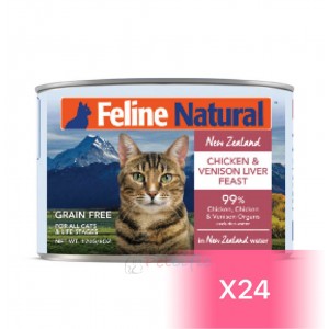 Feline Natural Canned Cat Food - Chicken and Venison Feast 170g (24 Cans)