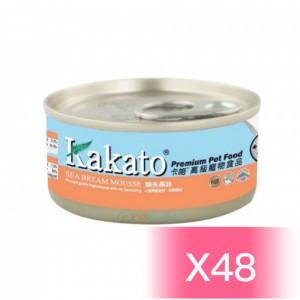 Kakato Cat and Dog Canned Food - Sea Bream Mousse 70g (48 Cans)