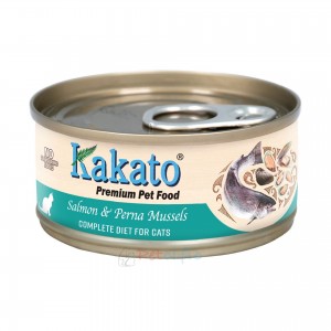 Kakato Cat Canned Food - Salmon & Perna Mussels(Complete Diet) 70g