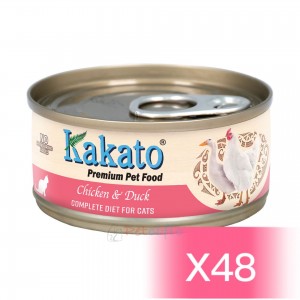 Kakato Cat Canned Food - Chicken & Duck(Complete Diet) 70g (48 Cans)