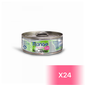Monge Canned Cat Food - Chicken with Asparagus 80g (24 Cans)