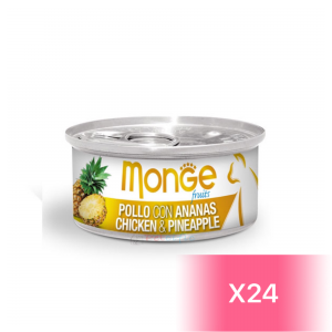 Monge Canned Cat Food - Chicken & Pineapple 80g (24 Cans)