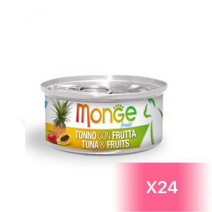 Monge Canned Cat Food - Tuna & Fruits 80g (24 Cans)