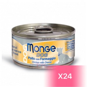 Monge Canned Dog Food - Chicken with Cheese 95g (24Cans)