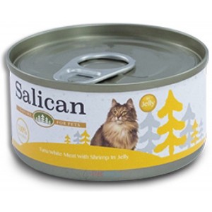 Salican Canned Cat Food - Tuna White Meat with Shrimp in Jelly 85g