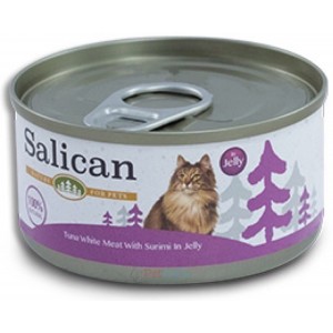 Salican Canned Cat Food - Tuna White Meat with Surimi in Jelly 85g