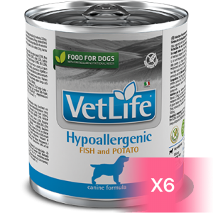 Vet Life Veterinary Diet Canine Canned Food - Hypoallergenic(Fish & Sweet Potato) 300g (6 Cans)
