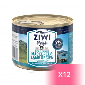 ZiwiPeak Canned Dog Food - Mackerel & Lamb 170g (12 Cans)
